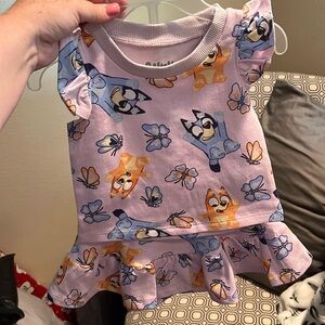 Bluey Purple Kids Shirt and Skirt Set with built in shorts